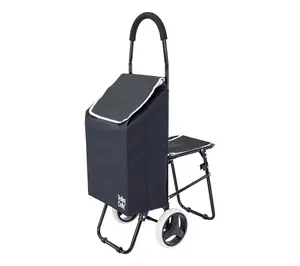 dbest Trolley Dolly Storage Cart w/ Seat and Wheels