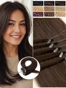 Micro Loop Hair Extensions, Real Natural Straight Micro Ring Link, 12-20 Inch, Human Hair Extension, Blonde