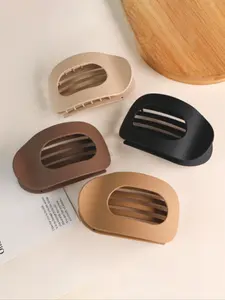 4-Piece Flat Circular Alligator Hair Clips, Comfortable Curved Design, Secure Hold, Versatile for Women, Yoga, Travel, Daily Use, Flat Claw Clips