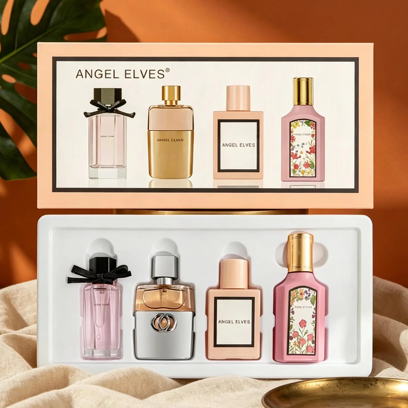 Women’s 4-Piece Perfume, Gift Set 4lovely floral, coconut, fruity & coffee layered scents, with pink pepper and orange blossom, lasting 72h. Delicate gift box, ideal birthday, Valentine & daily dating gift for ladies.
