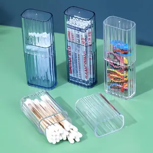 1Pc portable transparent storage box, business travel toothpick cotton swab box, simple small storage box, bandage sticker holder box, sorting and finishing box, Clear Storage Box