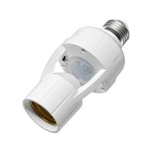 Motion Sensor E27 Light Socket Adapter, PIR Motion Activated Bulb Holder with Adjustable Off-Delay & Color Temperature, Dusk to Dawn Auto On/Off, Energy Saving Smart Home Automation, Easy Twist-On Install