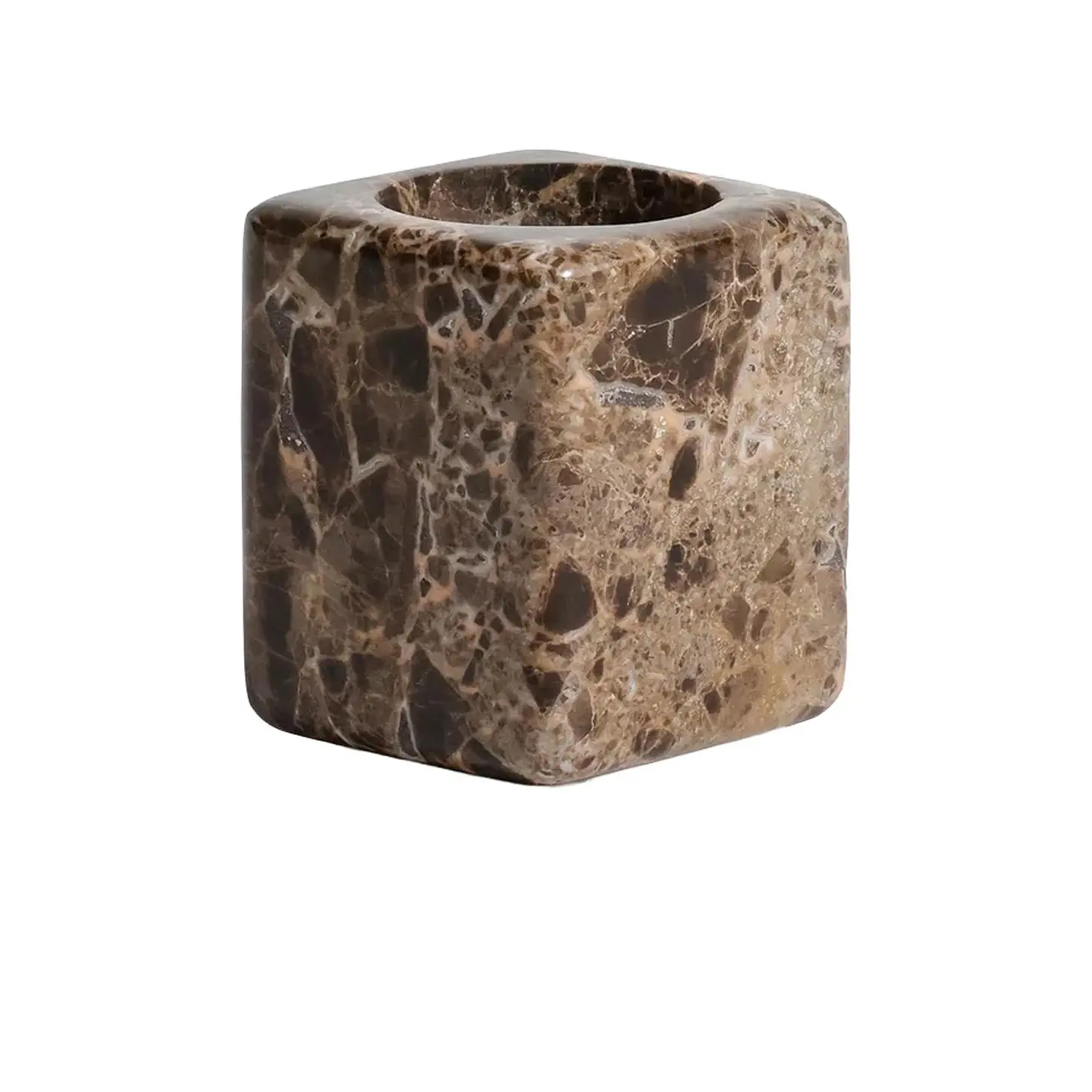 The Favorites Marble Vanity Jar in Marrón Emperador Marr?n Emperador
