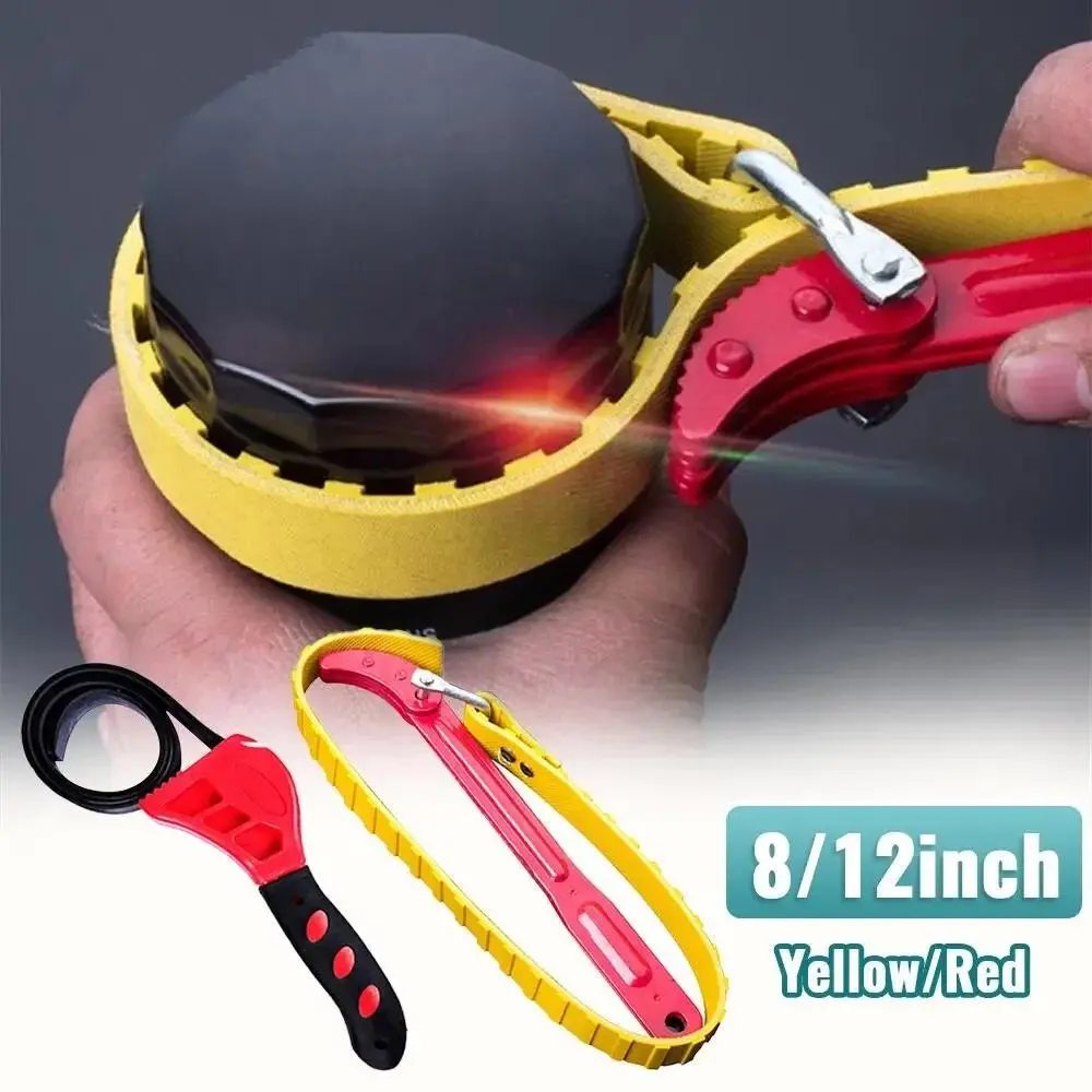 1pc Belt Wrench Oil Filter Puller Strap Spanner Chain Wrench Strap Opener Adjustable Strap Opener Cartridge Disassembly Tool Hand Tools Wrench Automotive Repair Tools Automotive Maintenance Tools