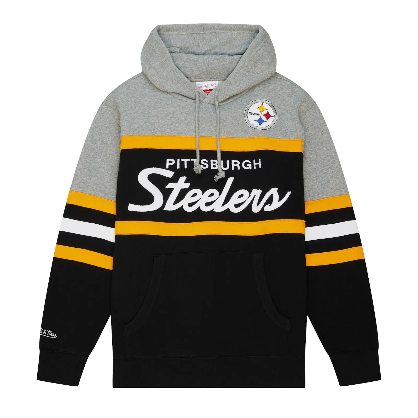 Pittsburgh Steelers Head Coach Pullover Hoodie - Vintage NFL Hoodie, Retro Streetwear, Mitchell & Ness Classic Fabric
