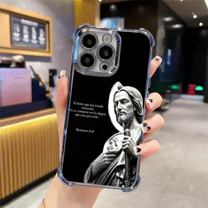 Creative Jesus Pattern Phone case for iPhone 17 Pro Max 16 Plus 15 14 13 12 Full Body Protection Shockproof Soft Silicone Cover 282