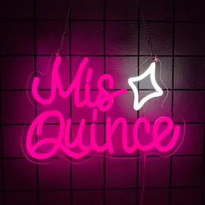Mis Quince Neon Sign for Wall Decor  Sign Neon Lights for Bedroom Light Decoration for Birthday Party Room Decoration Gift for Girl Kid Lover Led Neon Lights Decorative Lighting