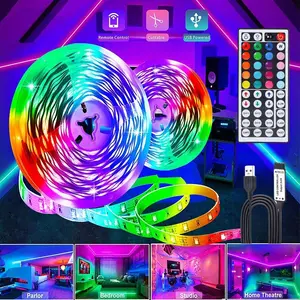 USB RGB LED Strip Light, Led Mood Light, Remote Controlled Adjustable RGB Flexible Neon Lights for TV Backgrounds & Party Decorations, USB Powered 1pc Tabletop Installation, RGB Lighting
