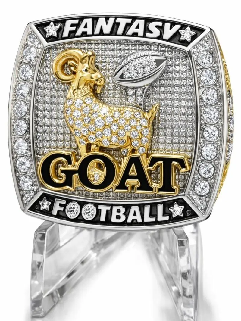 The G.O.A.T Fantasy Football Ring Size 11 Rule Your Kingdom Unique Bold Inscription Versatile Accessory Fan Favorite Comfortable Fit Gift Idea