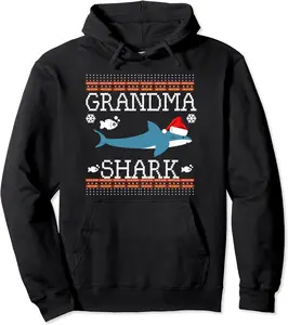 Women Matching Family Christmas Pajamas Grandma Shark Jumper Pullover Hoodie - Karenlyn Shop 77B07XCH1ZXT