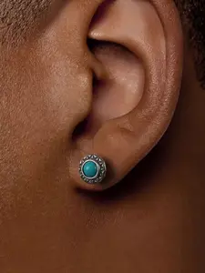 Vintage Hip Hop Style Turquoise Decorated Earrings, Stud Earrings, Fashion Jewelry for Party, Daily Clothing Decor, Trendy All-match & Exquisite Jewelry for Birthday Gift