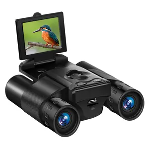 HD Video Camera Starlight Night Vision Bird Watching Telescope Outdoor with Screen Binoculars Digital Telescope 2.5K Video Resolution 10x Magnification 8X Digital Zoom