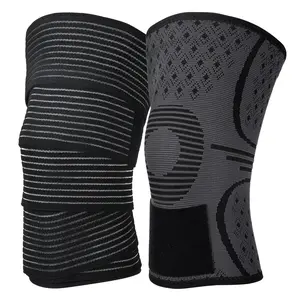 Arthritis Adjustable Compression Knee Support Sleeve with Extra Elastic Strap for Custom Fit & Enhanced Stability Breathable Black 2-in-1 Dual Support Pack（one piece）