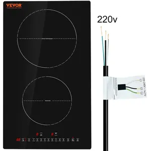 VEVOR Electric Cooktop, TikTokShopBlackFriday, 2 Burners, 12'' Induction Stove Top, Built-in Magnetic Cooktop 3000W, 9 Heating Level Multifunctional Burner, LED Touch Screen w/ Child Lock & Over-Temperature Protection