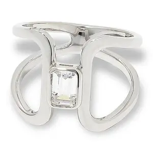 Radiance by Absolute™ Platinum-Plated Negative Space Solitaire Ring