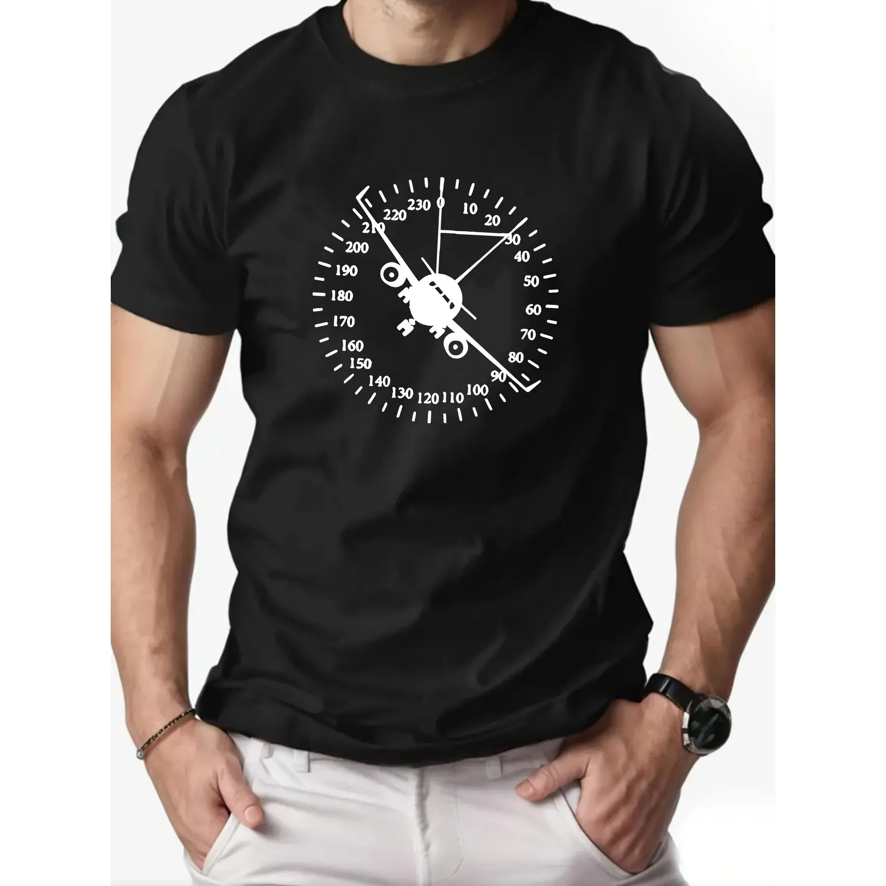Mens Airplane & Aviation Graphic Tee for Summer - Soft, Lightweight & Breathable Short Sleeve Shirt with a Classic Round Neck. This Cool Casual Top is Perfect for Travel Vibes, Flight Enthusiasts, Adventure-Themed Outings, and Effortless Warm Weather Sty