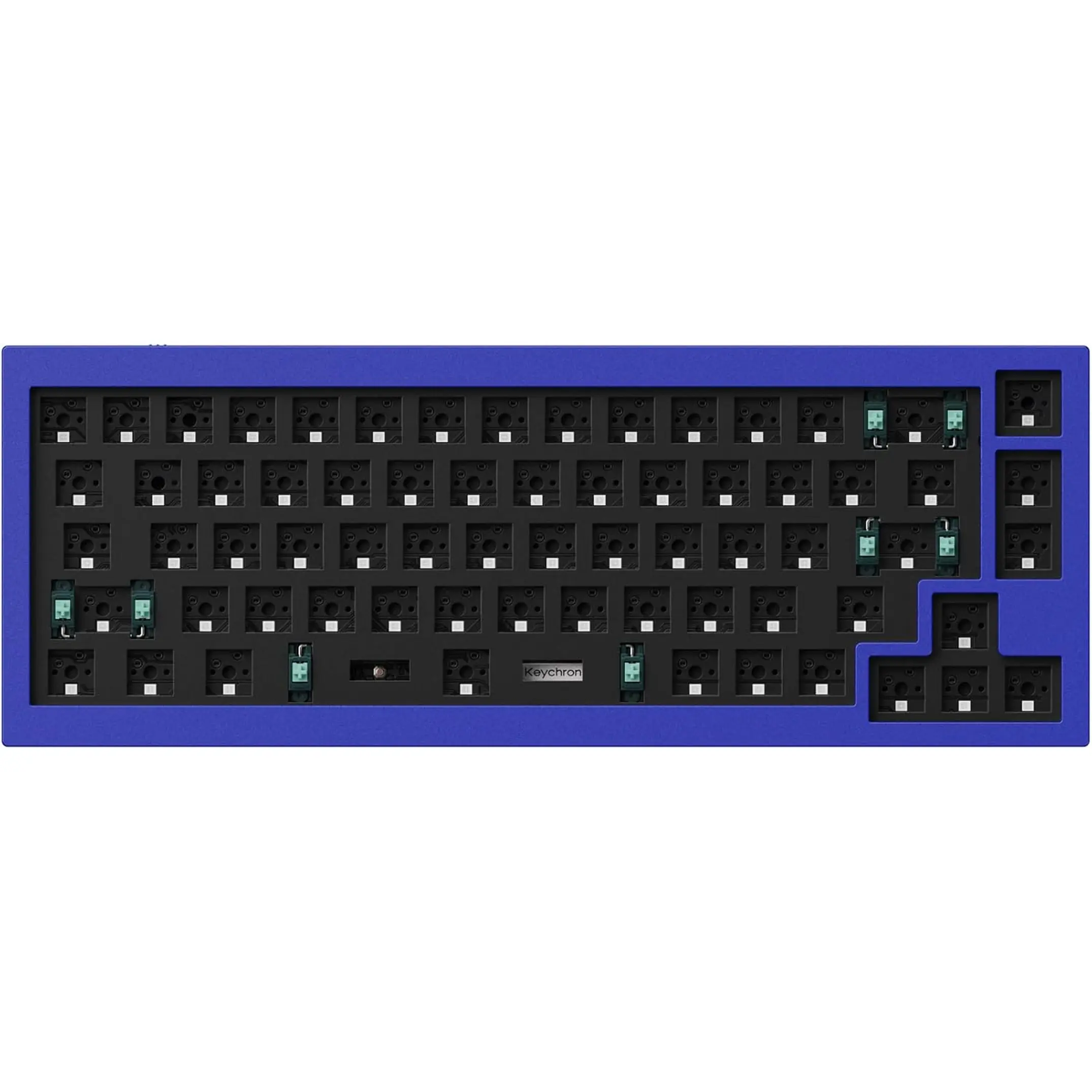 Keychron Q2 Custom Mechanical Keyboard Full Aluminum Wired Barebone Version, QMK/VIA Programmable Macro, Compatible with Mac Windows Linux, Hot-Swappable 65% Layout, Double-Gasket DIY Kit - Blue