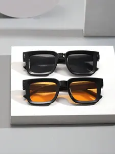 Men's Rectangle & Aviator Frame Sunglasses, Trendy Casual Sunglasses for Everyday Use, Fashion Accessories for Outdoor Activities, Classic Aviator Sunglasses, Aviator Frames Sunglasses