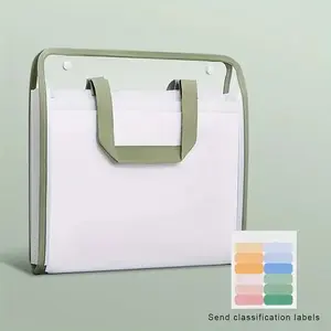 Large Capacity A4 Vertical File Organizer, 1pc Multi-pocket Expanding Document Holder, Waterproof Durable Plastic File Folder for Students & Workers, Office Supplies, Files Organizer, Office Accessories, Storage