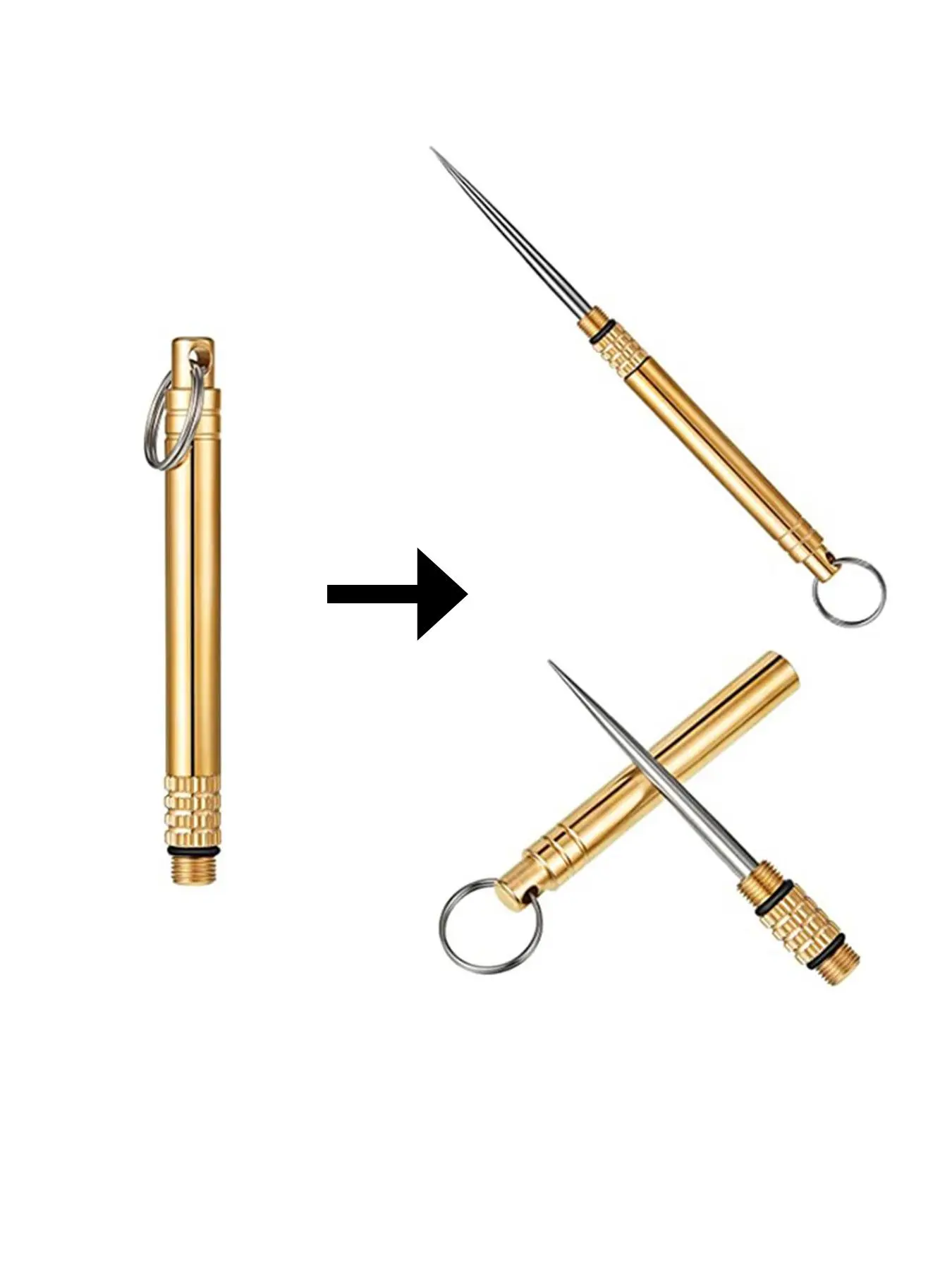 Portable Durable Lightweight Titanium Dental Pick Teeth Cleaning Tool Toothpicks, Daily Pocket Toothpicks Keychain, Brass Toothpick Holder for Picnic Camping Accessories, Trendy Exquisite Keychain for Birthday Gift