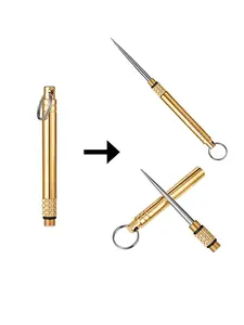 Portable Durable Titanium Toothpicks, Daily Pocket Toothpicks Keychain, Brass Toothpick Holder for Picnic Camping Accessories, Trendy Exquisite Keychain for Birthday Gift
