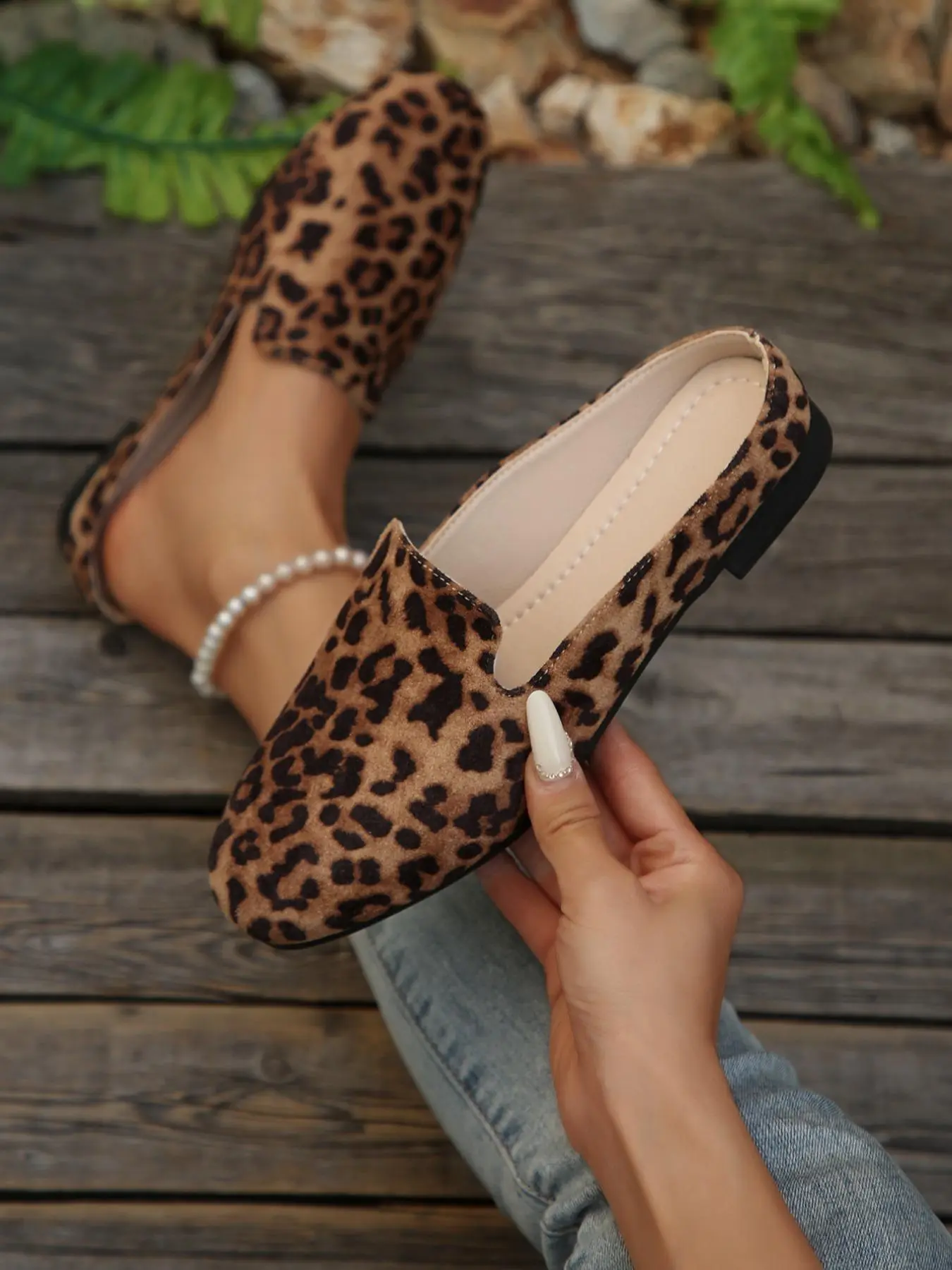 Fashion Leopard Print Slip on Loafers, Casual Comfortable Flat Shoes for Daily Wear, Lightweight Breathable Shoes for Women & Girls, Running, Slip on Flats, Fashionable Flats