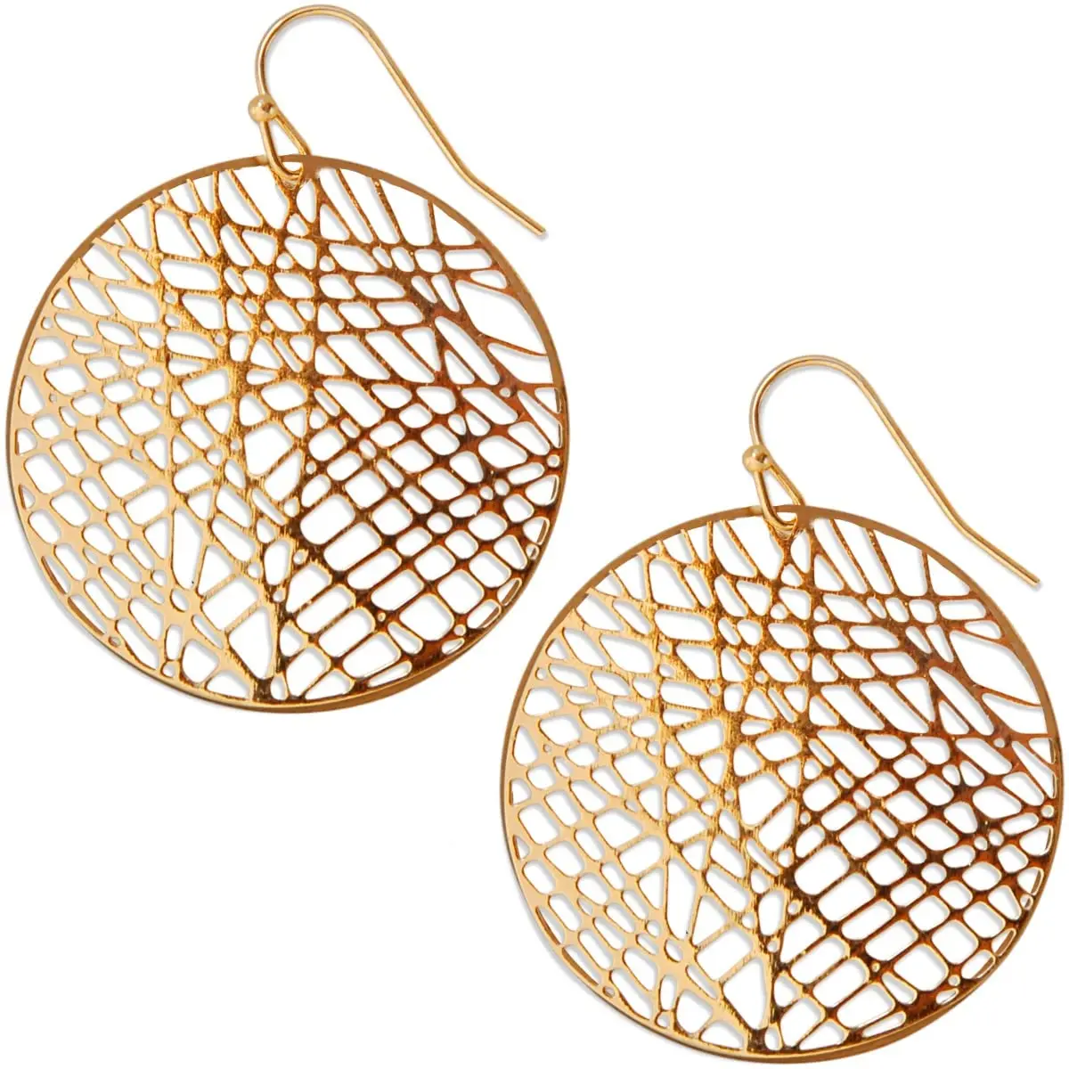 Boho Dangle Earrings for Women - Gold, Rose, or Silver Tone Lightweight Geometric Filigree Dangly Earrings