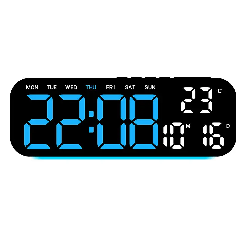 TIMESS LED Digital Alarm Clock with Date, Weekday and Temperature Display, USB-C Powered