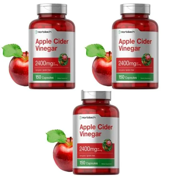 Horbäach Apple Cider Vinegar Capsules | 2400mg | 150 Count | Non-GMO, Gluten Free Supplement