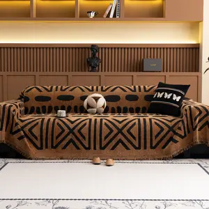 Bohemian Geometric Chenille Sofa Soft Throw Blanket, Modern Luxury Home Essential, Pet-Friendly, Living Room Bedroom Decor