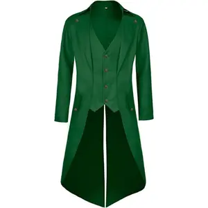 Mens Pirate Coat Steam punk Jacket Tailcoat Renaissance Jacket Halloween Hatter Costume costume deep men wands of Women's Men's clown skeleton bone Menswear Clothes