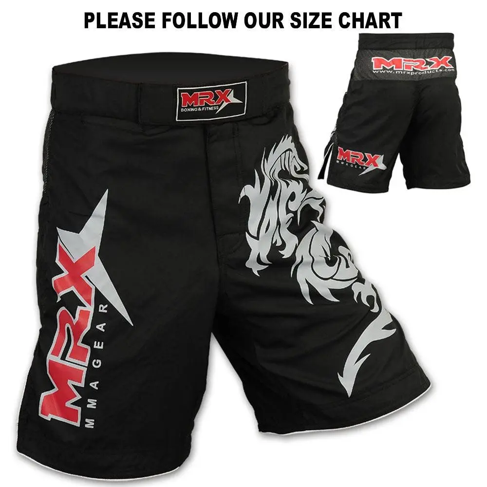 MRX 1102 Men's MMA Fighting Shorts, Slim Fit Athletic Workout Shorts in Stretch Taslan with Split Seams & Flex Panels for Grappling, Fitness Shorts