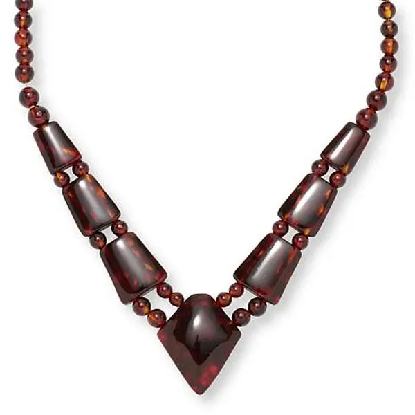 Mine Finds by Jay King Sterling Silver Brown Amber Necklace