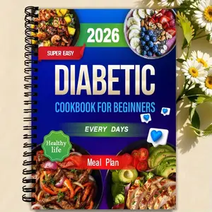 Diabetes Recipe Planner Notepad, Workbook Journal, Blood Sugar Record, Shopping List, Meal Recipes, Weekly Planning, Diabetic Cookbook for Beginners, 5.5 X 8.3 Inches, Ideal Gift, Clinic Use
