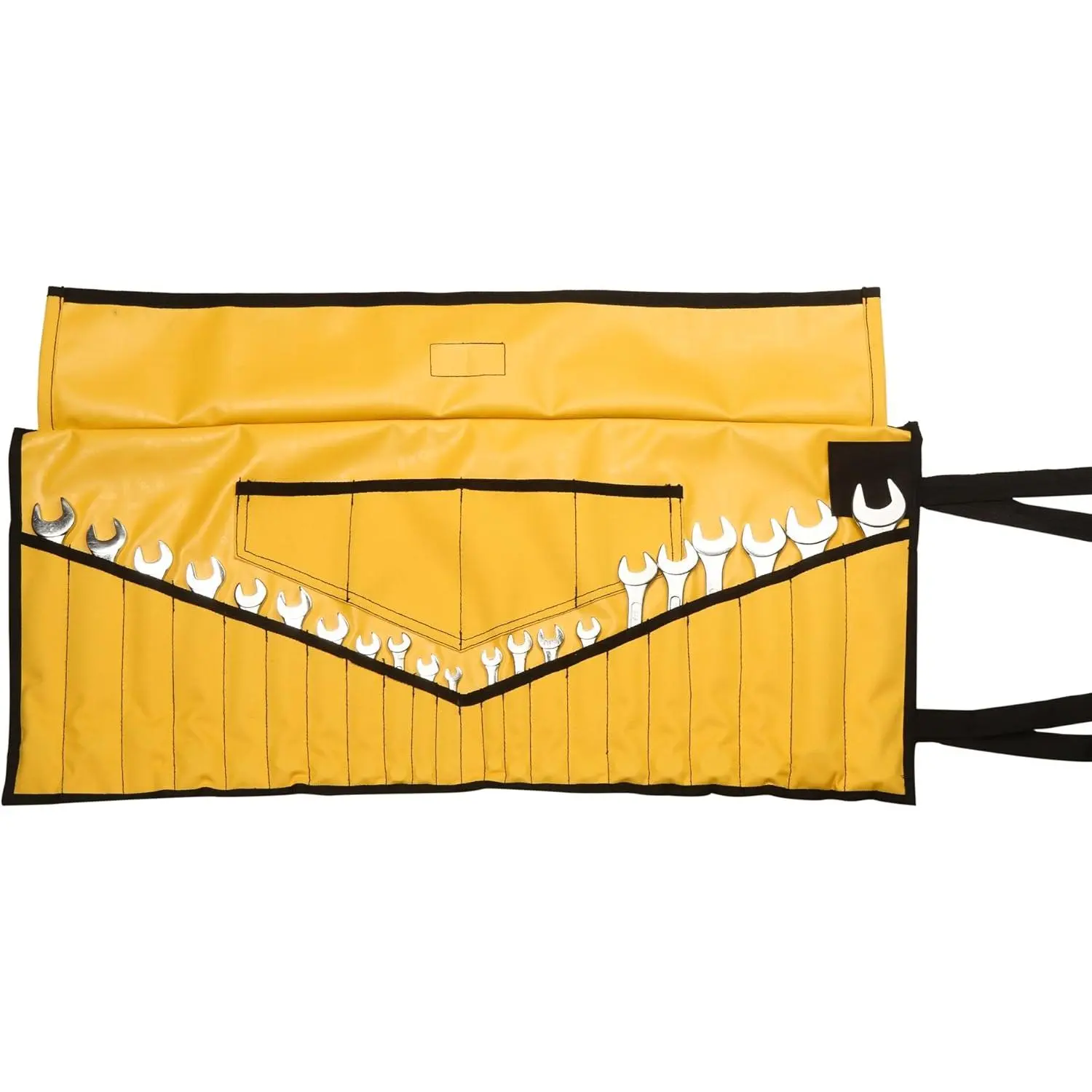 Wrench Pouch Roll-Up Organizer 26 Pocket SAE & Metric Tool Pouch Heavy-Duty  Oxford Canvas, Handcrafted Tool Roll for Mechanics, Technicians, & DIY - Yellow ( Not Included)