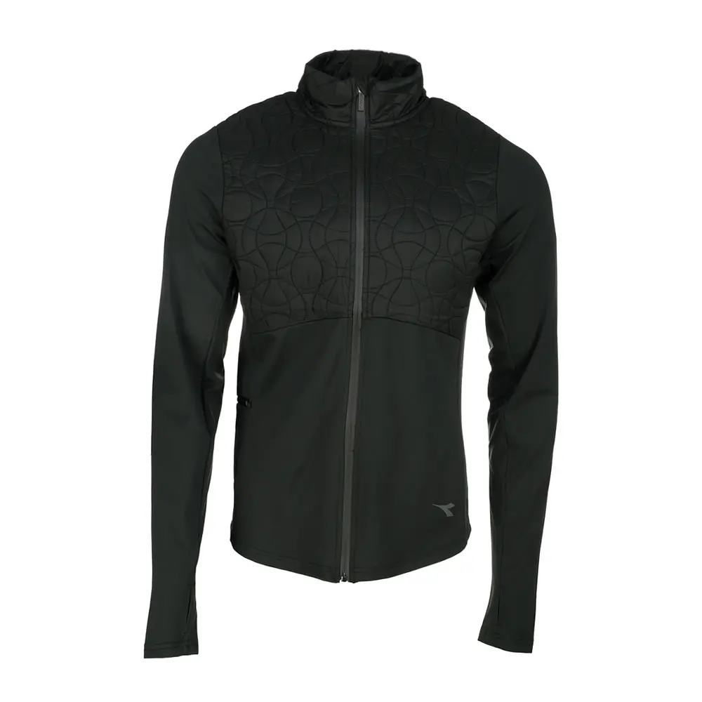 diadora Mens Run Winter Protection Jacket Athletic Outerwear Casual Pockets - Black