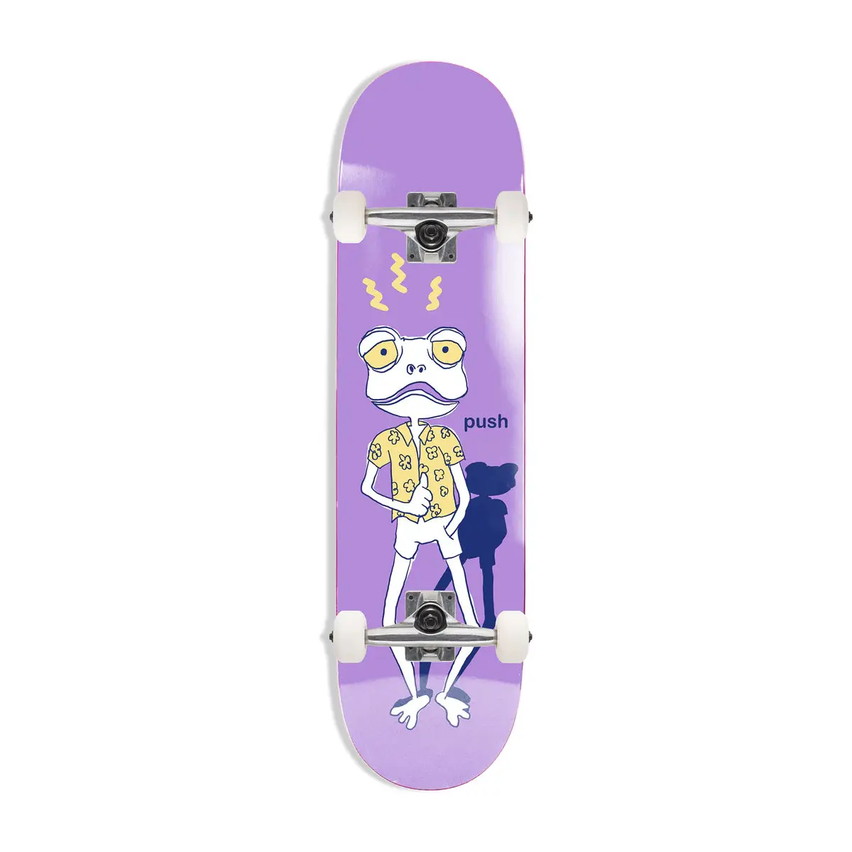 Push Skateboard Complete Froggy Sketch Soft Top Purple 6.75" x 28.5"