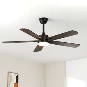 Ceiling Fan with Light and Remote, Flush Mount Low Profile, Quiet DC Motor, Dimmable LED 3CCT, 6 Speeds, Reversible Ceiling Fan for Bedroom Living Room Farmhouse