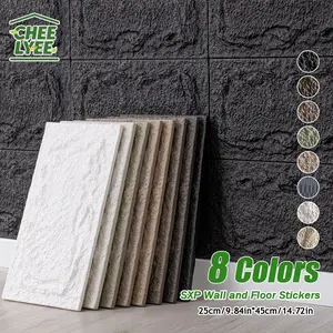 10pcs 3D Self-Adhesive Stone Texture Wall Panels, 10mm Thick PU Wall Boards, Indoor Decorative Backdrop, Elegant Fashion 3D Wall Decoration, 25cm X 45cm