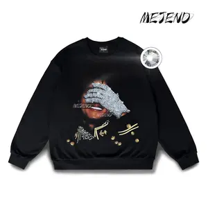 MeJend Unisex Graphic Tees, Mens shirt Casual Crewneck Top, Summer Streetwear Oversized Rhinestone Tshirt, Comfort Womenswear Shortsleeve shirt men gifts Gamis Tropical SpringStatements