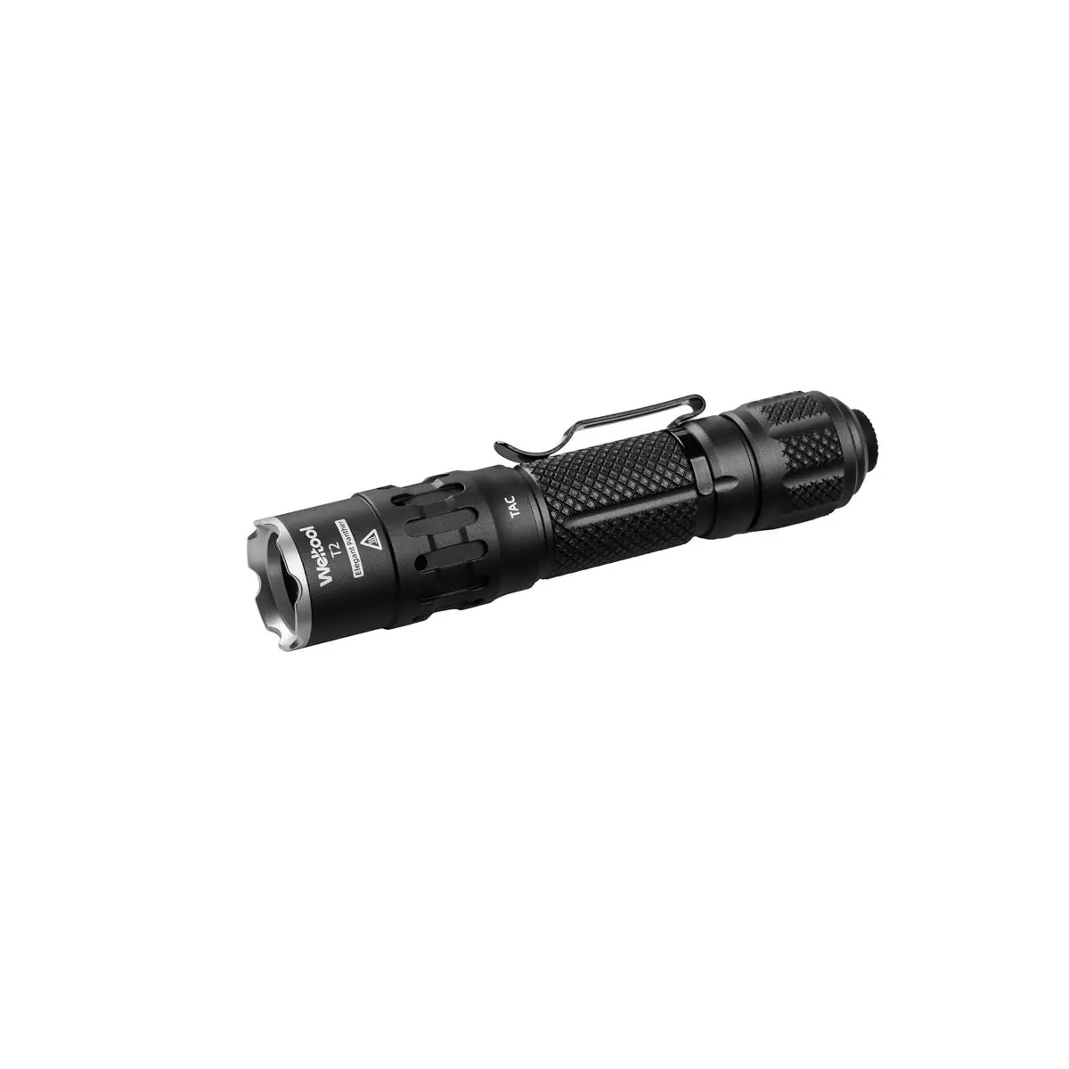 Weltool T2 TAC Black Tactical Flashlight – 1,900 Lumens, 431m Beam, IP67 Waterpoof & Drop Resistance - Professional Portable Handheld Flashlight with Pocket Clip - Battery Charger Included