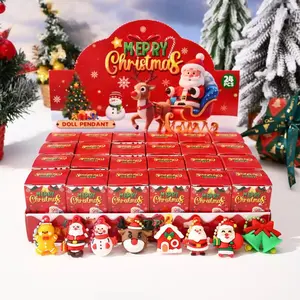 24pcs Christmas Accessory Pendant Blind Box Set, Interactive Game Dolls, Mini Cute Christmas Decorations, DIY Backpack Pendants