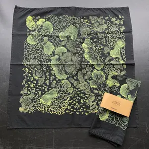 Science Nerd Bandana – Black Slime Mold Head Scarf, Microbiology Inspired Hair Wrap, Unique Gift for Nature Lovers