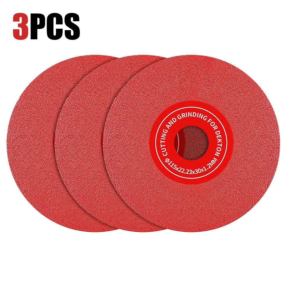 LOZLIN 3PCS 4.5" Diamond Saw Blades - 22.23mm Arbor for Cutting, Grinding & 45° Chamfering | Tile, Marble, Stone Cutting Tools Sanding Disc