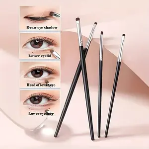 4-Piece makeup brush set, including eyeshadow brushes, highlight, nose shadow, eyebrow retouching - soft and skin-friendly makeup tool, portable travel makeup set, Cosmetic brush set