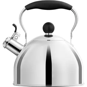 Stovetop Compatible Whistling Tea Kettle, 2 Quart Small Tea Kettle, Suitable for Tea and Coffee, 1.8 Liter Food Grade Stainless Steel Tea Kettle, Stovetop Compatible Hot Water Kettle, Kettle (Stainless Steel)