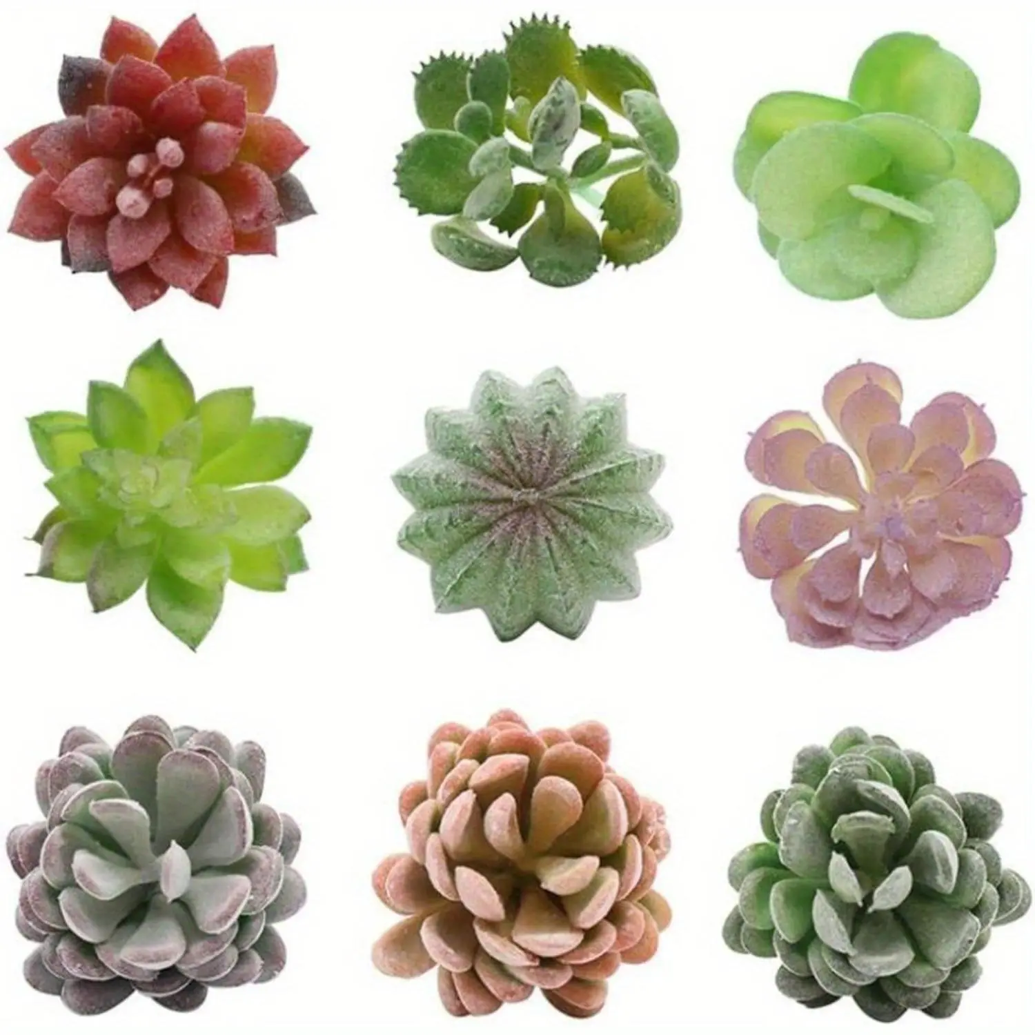 20 Pcs Random Fake Succulents - Unpotted Artificial Flowers, Durable Plastic Plants for Home Indoor Garden Ornaments, Plastic Flower Arrangements & Holiday Decor, Great For Terrariums
