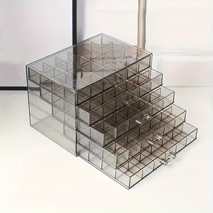 Transparent Acrylic Jewelry Storage Box - Large Capacity Modern Desktop Rings, Earrings, Necklaces Storage - Durable Multifunctional Home Nail Salon Use, Simple Design Jewelry Finishing Box