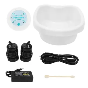 Ionic Foot Bath Detox Machine, Pedicure Foot Spa Bath Detox Foot Spa System for Home Use,Ionic Cleanse Detox Foot Bath Spa Machine with Foot Bath (1PSC Machine + Foot Basin) White