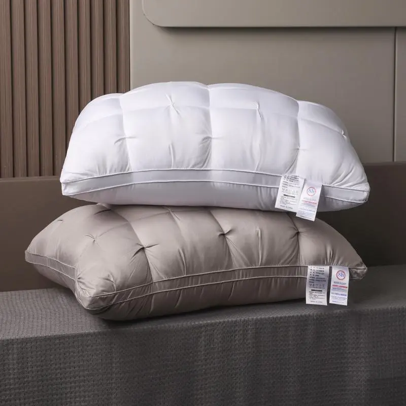2-Pack Luxury 5-Star Hotel Quality Microfiber Standard Pillows - 990g 20x30in Non-Collapse Core, Polyester Knit, Zipper-Close, Machine-Washable Grey, Neck Support, Home Bundle, Christmas Gifting Classic Pillows, 2-Pack Standard Pillows, Bundle Standard Pi